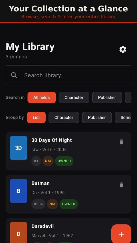 Longbox screenshot 1 — library overview